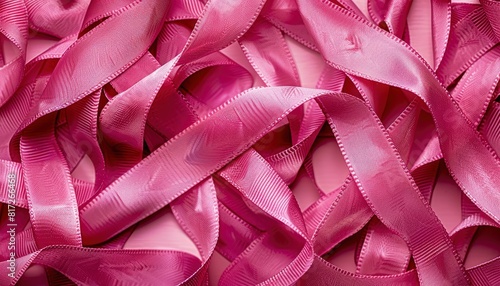 Image of pink ribbons in one place photo