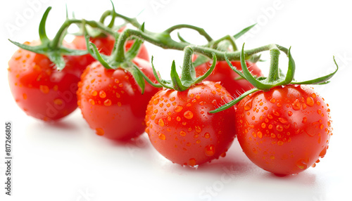 ripe cherry tomatoes isolated on white background