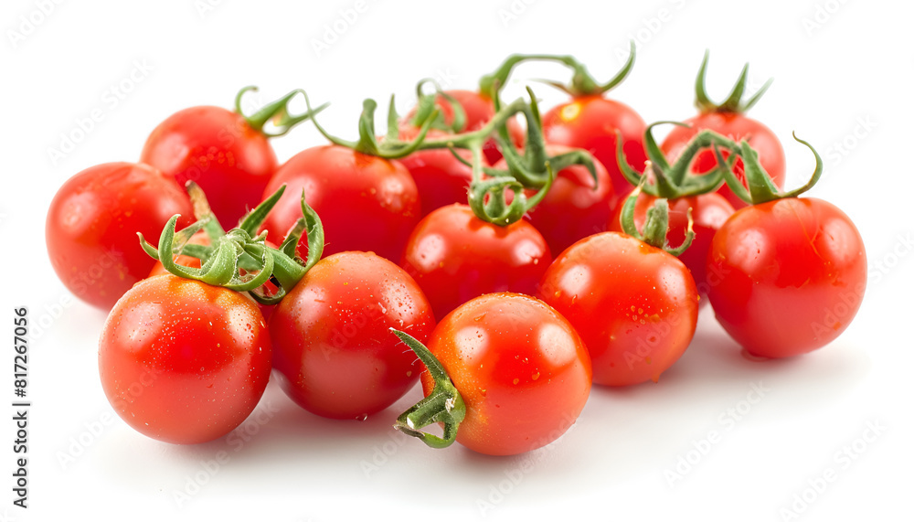 ripe cherry tomatoes isolated on white background ripe cherry tomatoes isolated on white background