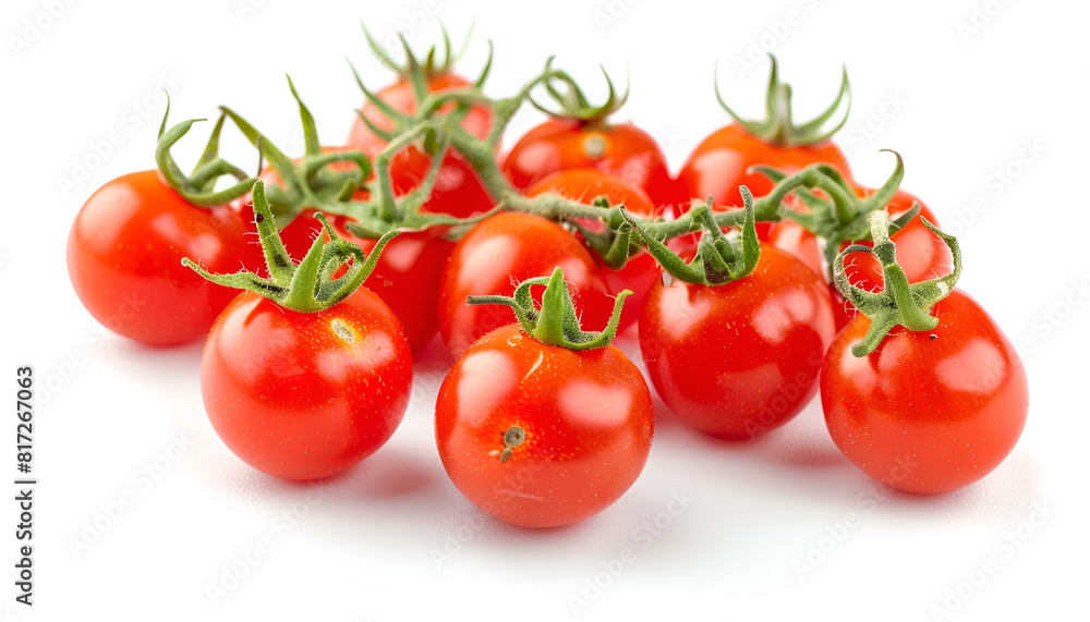 ripe cherry tomatoes isolated on white background ripe cherry tomatoes isolated on white background