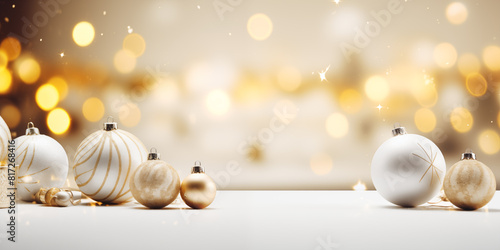 Christmas card template. Happy New year backdrop. Beautiful gift box.