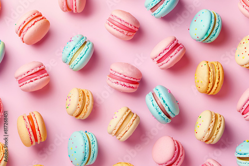 Wallpaper Mural A colorful array of macarons with different colored frosting and sprinkles Torontodigital.ca