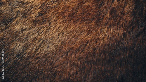  A tight shot of a furry animal's striped fur, featuring brown and white stripes alongside