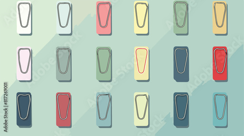 Set of different paper clips for your design vector