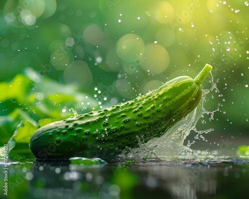 Photo of a fresh cucumber
