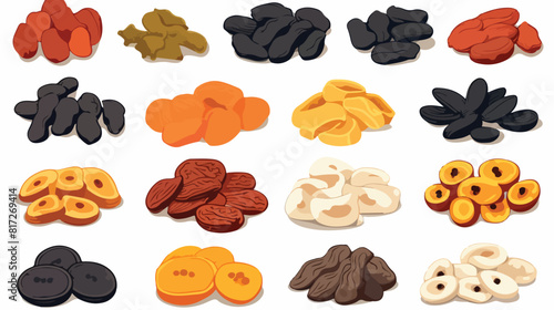 Set of dried fruits - prunes apricots and raisins s