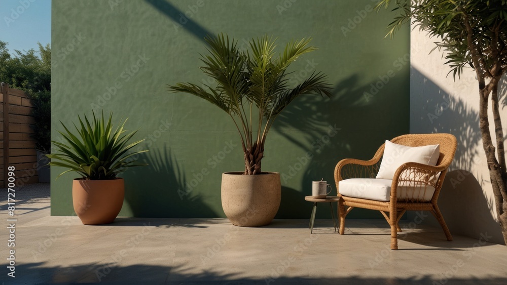 Fototapeta premium Modern Terrace, Tropical Location, Summer