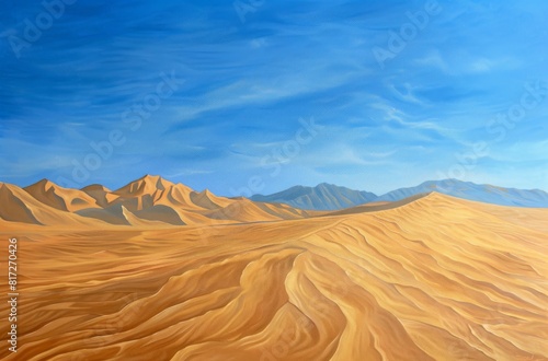 Endless Sands  Solitude in the Desert Landscape with blue sky