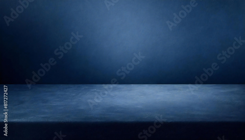 Navy room, deep navy wall space, plain materials, layout.