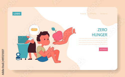 Zero Hunger web or landing. Addressing food insecurity and nourishment