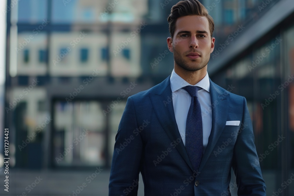 Man Confident in Suit. Successful Businessman with Confidence and Success Man Confident in Suit. Successful Businessman with Confidence and Success