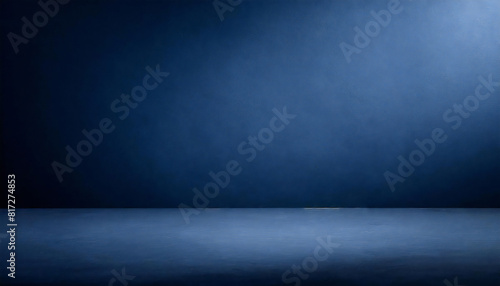 ネイビーの部屋　奥行きのある紺色の壁の空間　無地素材　レイアウト。Navy room, deep navy wall space, plain materials, layout.