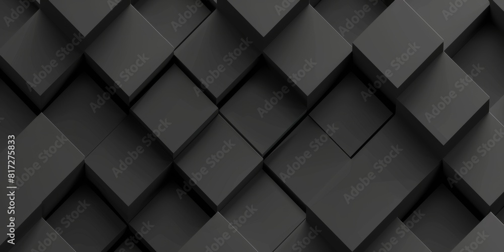 Black geometric seamless pattern background with cube shapes with black cubes for design, banner, poster or web site background Generative AI Black geometric seamless pattern background with cube shapes with black cubes for design, banner, poster or web site background Generative AI