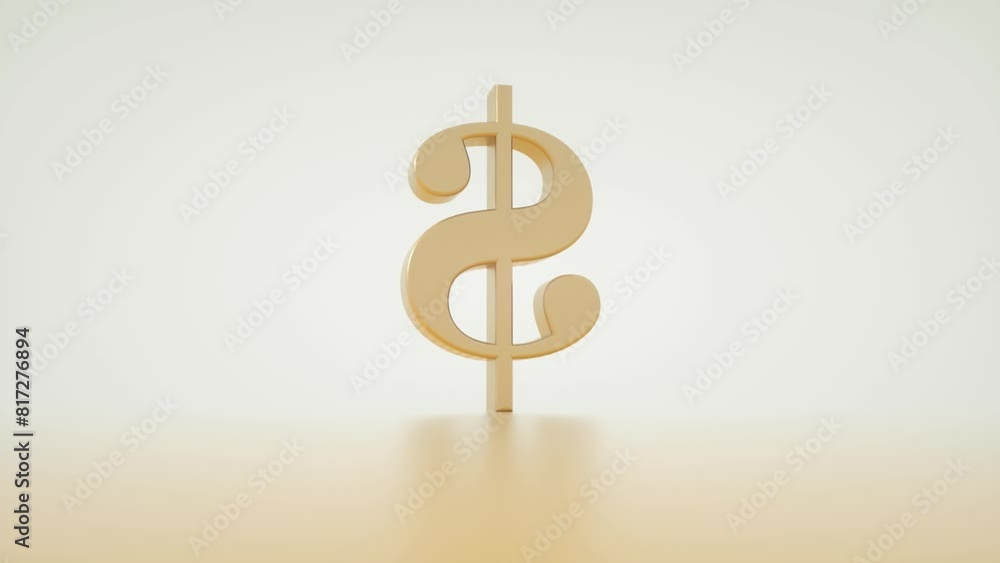 Golden dollar symbol on yellow background for currency exchange and money transfer concept Golden dollar symbol on yellow background for currency exchange and money transfer concept