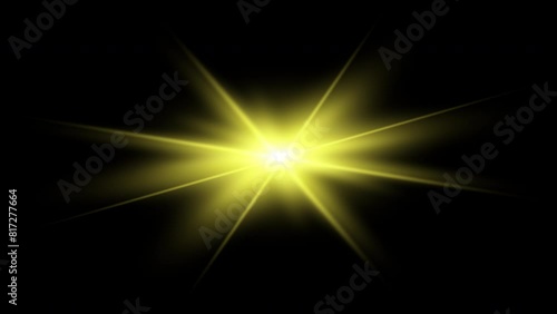 Optical Lens flare effect and shine ray moving. Dynamic light