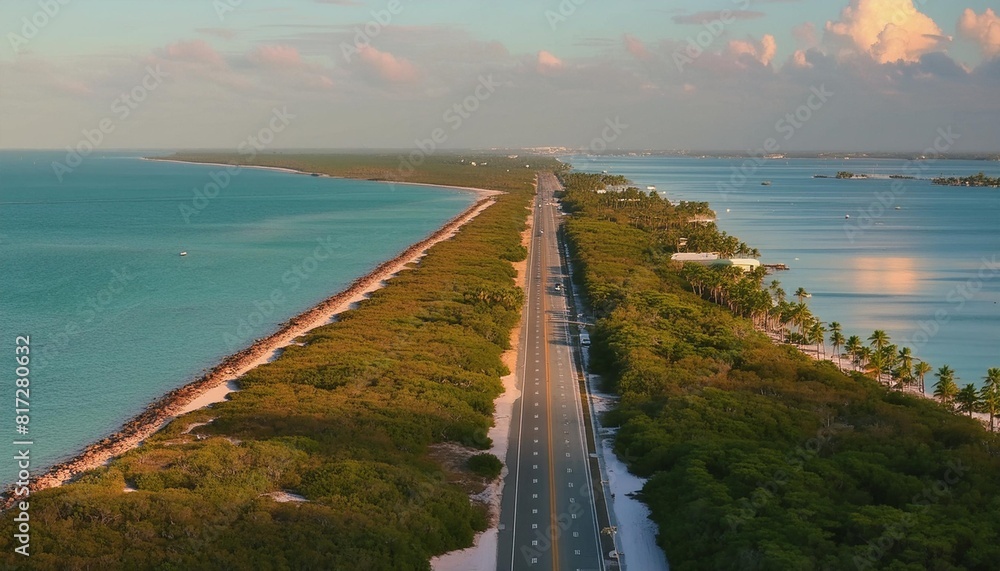 road 1 to key west in florida keys usa