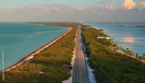 road 1 to key west in florida keys usa photo