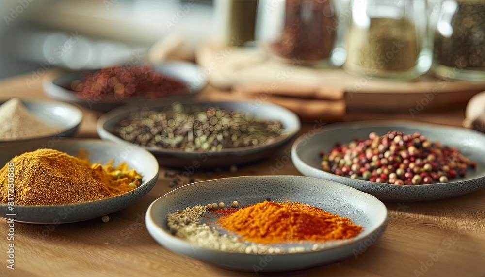 Image of different spices in multiple containers