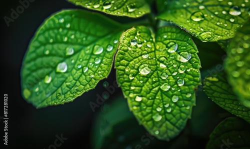 Ramie leafs with water drop...