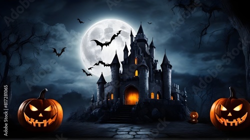 halloween background with pumpkin