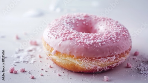 Indulge in a delicious donut as you celebrate Mother s Day against a pristine white backdrop