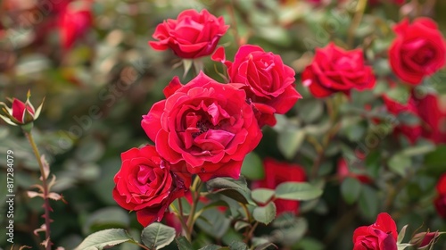 The stunning red roses dazzled with their vibrant beauty