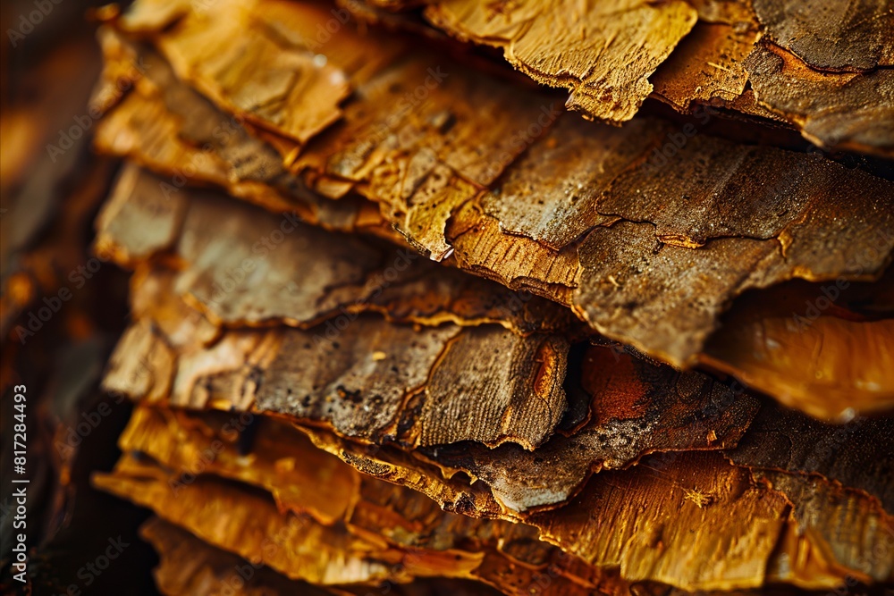 A close up of some wood with brown peeling.