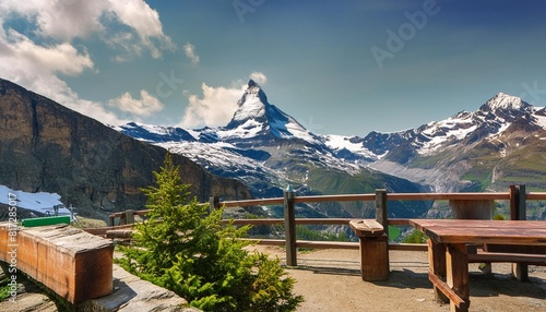 panoramic view to the majestic matterhorn mountain valais switzerland