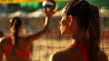 Beach volleyball player girls. 