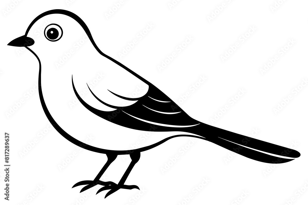 chirpy bird vector silhouette illustration chirpy bird vector silhouette illustration