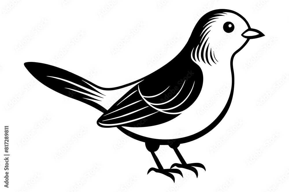 chirpy bird vector silhouette illustration chirpy bird vector silhouette illustration
