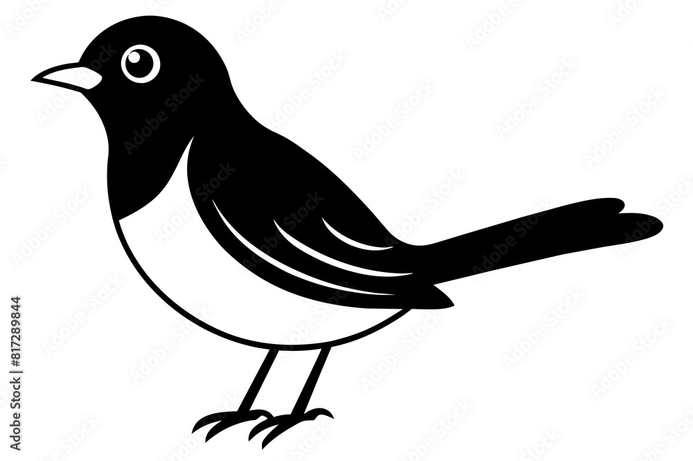 chirpy bird vector silhouette illustration chirpy bird vector silhouette illustration