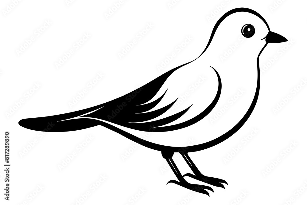 chirpy bird vector silhouette illustration chirpy bird vector silhouette illustration