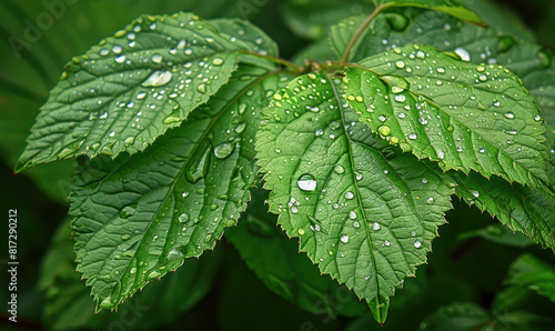 Ramie leafs with water drop...