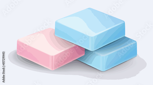 Soap mockup. Pink blue and white pastel colored soa photo