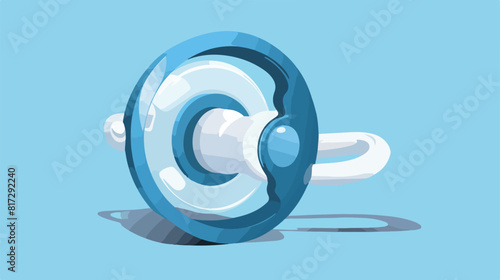 Soft blue and white 3D vector illustration of a bab