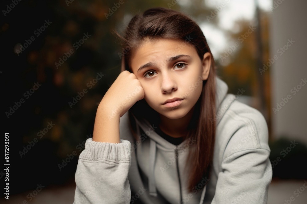 portrait of a teenager with his hand resting on his head portrait of a teenager with his hand resting on his head