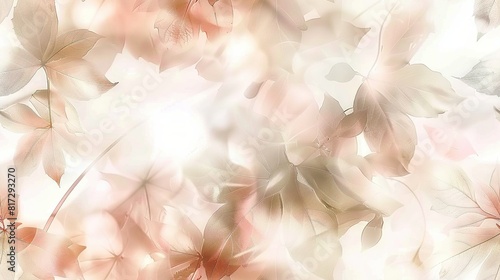   Pink and white wallpaper with white background and flowers © Olga