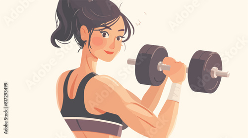 Sports woman vector illustration - young girl doing