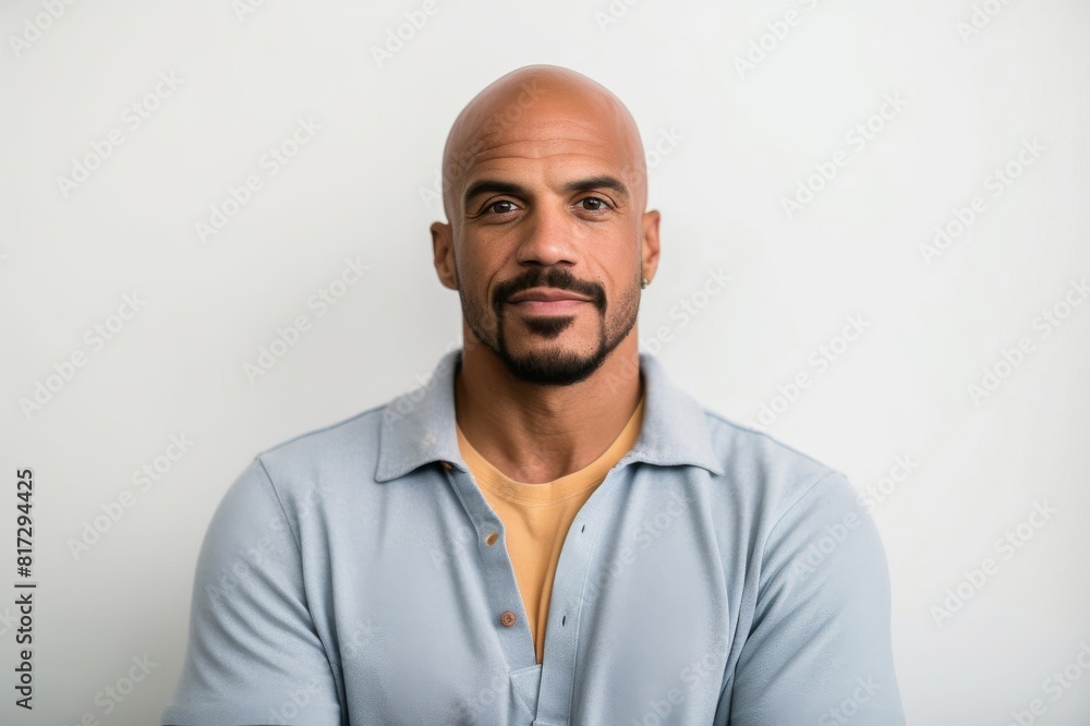 portrait of middle aged latin american man looking at camera on white background. portrait of middle aged latin american man looking at camera on white background.