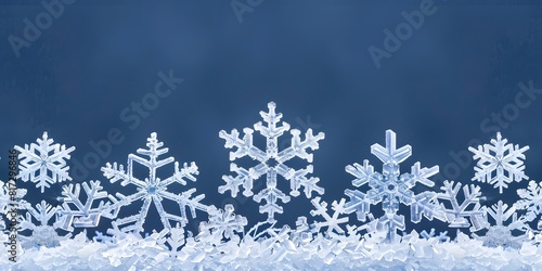 Snowflake winter vintage. Frozen water crystals grow together into a hexagonal crystal. Symbol of cold winter, christmas, holiday and cheerful mood. Vector illustration. 