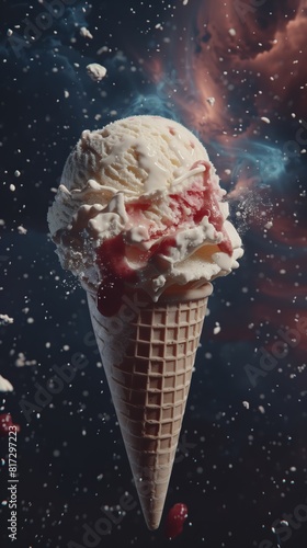 Giant ice cream in the sky creates a stunning, cinematic view.