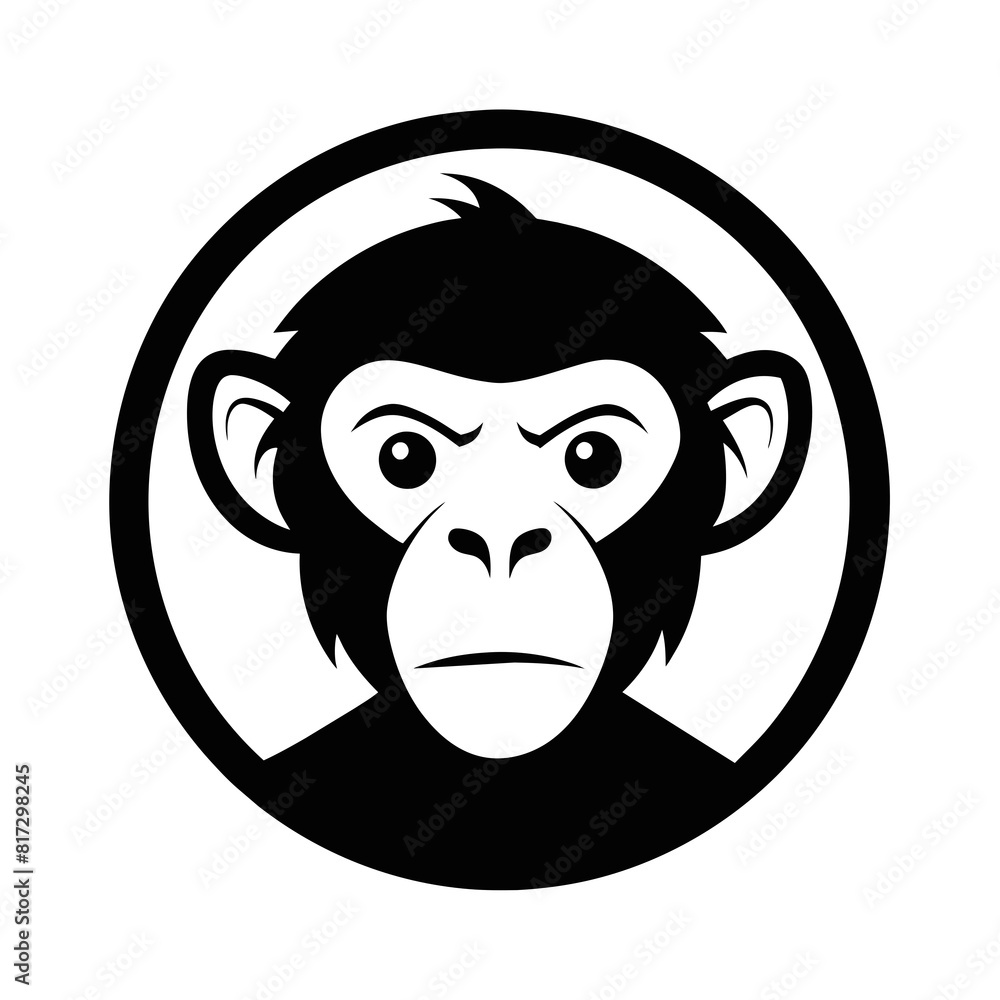 Chimpanzee Circle Logo: Vector Art for Iconic Branding Chimpanzee Circle Logo: Vector Art for Iconic Branding