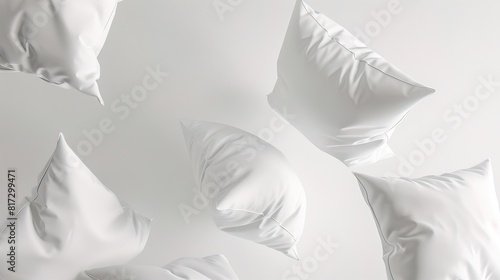white color pillows floating on a white background with depth of field, isolated on white --ar 16:9 --style raw --stylize 50 Job ID: ebf4cd92-8f49-40a8-b790-b3844a070d0a