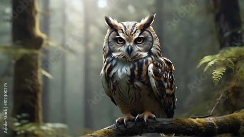 Aerial Perspective: Majestic Owl Over a Beautiful Forest