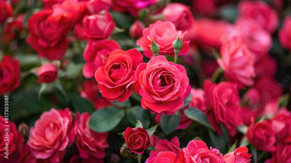 A cluster of vibrant red roses A cluster of vibrant red roses