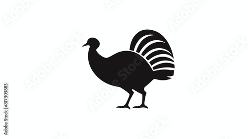 Stylized simplified turkey silhouette graphic logo