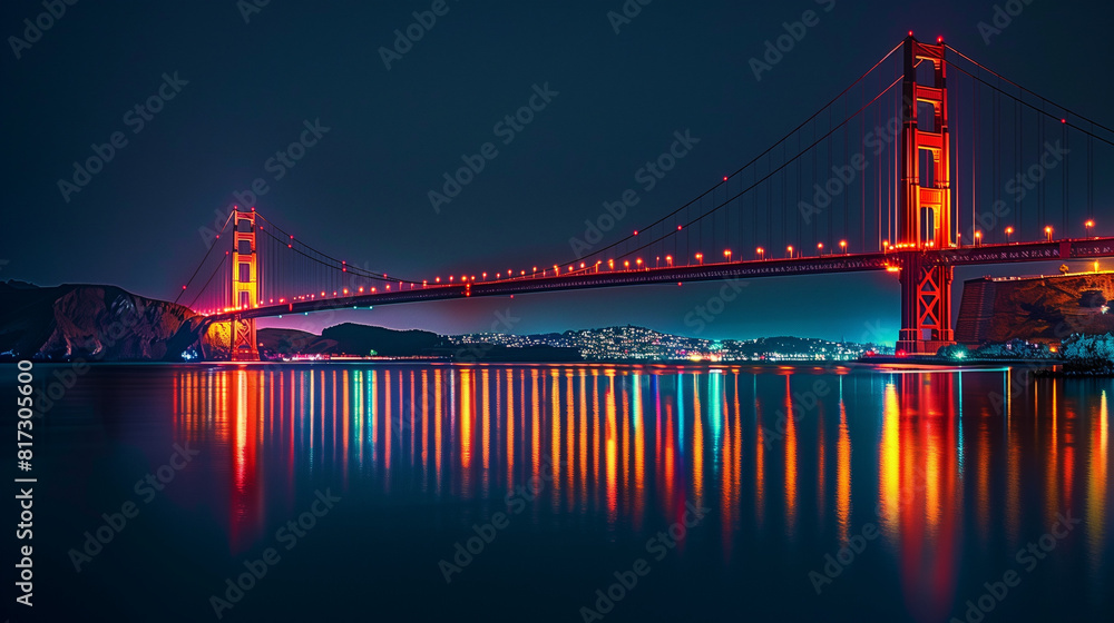 Night view of the Golden Gate Bridge