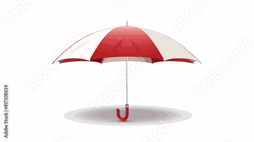 Sun or rain protective umbrella with red and white