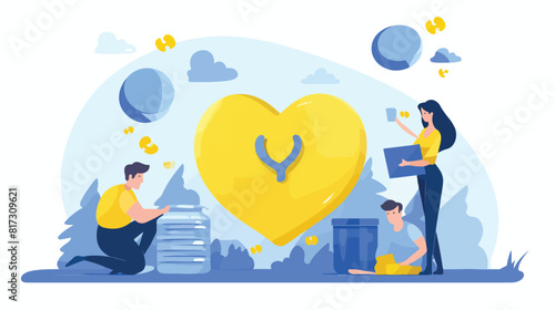 Support solidarity with Ukraine concept online dona
